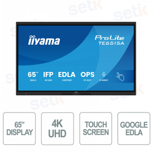 TE6515A-B1AG - IIYAMA - Monitor 65 pollici IPS AG - 4K UHD - touchscreen