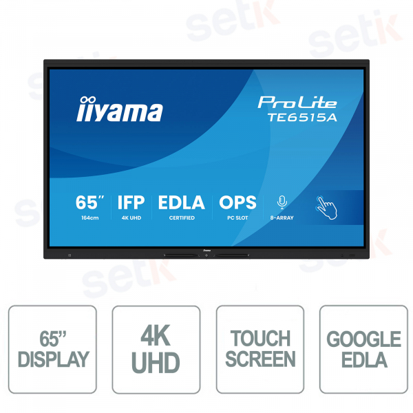 TE6515A-B1AG - IIYAMA - Monitor 65 pollici IPS AG - 4K UHD - touchscreen