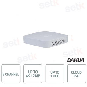 Nvr Smart 1U 8 canali 4K 1HDD 12MP 4 POE - DAHUA
