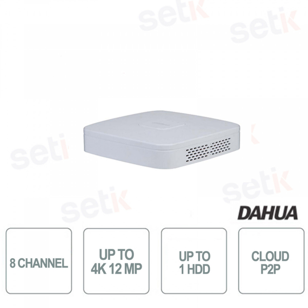 Nvr Smart 1U 8 canaux 4K 1HDD 12MP 4 POE - DAHUA