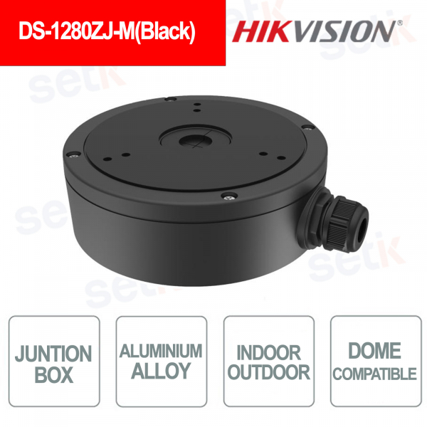 Scatola di Giunzione DS-1280ZJ-M Nera in Alluminio per Telecamere da Interno ed Esterno - HIKVISION