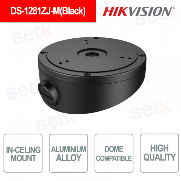 Staffa Inclinata DS-1281ZJ-M(Black) in Alluminio per Telecamere Dome da Soffitto - HIKVISION
