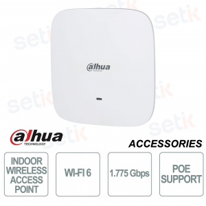 EAP6218-C Indoor Wi-Fi 6 Access Point with MU-MIMO, PoE and Remote Management - Dahua