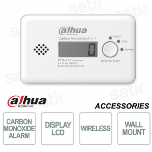 Rilevatore Monossido di Carbonio Wireless HY-GC21B-W2-868 con Display LCD e Allarme 85dB -
