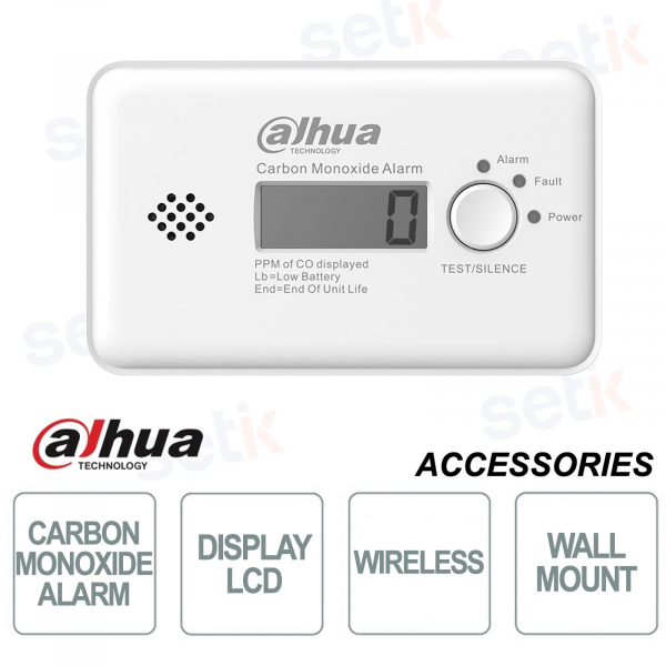 HY-GC21B-W2-868 Wireless Carbon Monoxide Detector with LCD Display and 85dB Alarm -