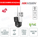 4MP PTZ Camera DS-2SE3C404MWG-4G(14) with 4x Zoom, 4G LTE, ColorVu and AI Detection - Hikvision
