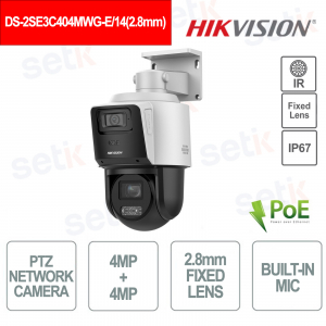 Caméra PTZ DS-2SE3C404MWG-E/14 4 MP avec zoom x4, ColorVu et détection IA – Hikvision