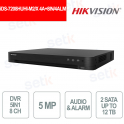 DVR 8 Canali AcuSense con AI, 5MP, H.265 Pro+, Rilevamento Veicoli/Umani e Accesso Remoto, allarme - Hikvision