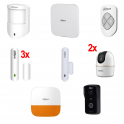 Bundle Casa Dahua – 1 centrale+1 Sensore PIR+1telecomando+4 contatti magnetici+1 sirena+2 telecamere PT+1 Videocitofono