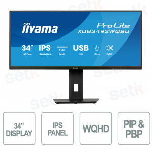 XUB3493WQSU-B6 - Monitor 34" UltraWide WQHD IPS iiyama – Multitasking e Comfort Visivo - IIYAMA