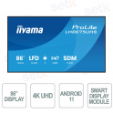 LH8675UHS-B2AG - Monitor 86" 4K iiyama ProLite – Android 11 e Digital Signage 24/7