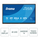 iiyama TE7512MIS 75" 4K Interactive Display – Android, USB-C & Touch AI