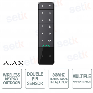 Clavier sans fil Ajax KeyPad Outdoor Graphite : contrôle sûr et intelligent