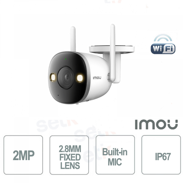 Telecamera Bullet 2 Pro Wireless IP 2MP Imou 2.8mm Sirena Faretti LED - Scocca in metallo