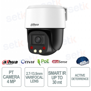 Caméra Dahua PT 4MP avec zoom 5x, objectif 2,7-13,5 mm et double éclairage intelligent IA