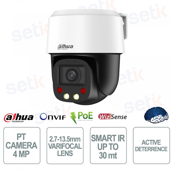 Telecamera PT Dahua 4MP con Zoom 5x, Ottica 2.7–13.5 mm e AI Smart Dual Light