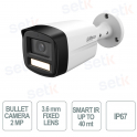 Caméra Bullet Dahua 2MP avec double éclairage intelligent et audio intégré