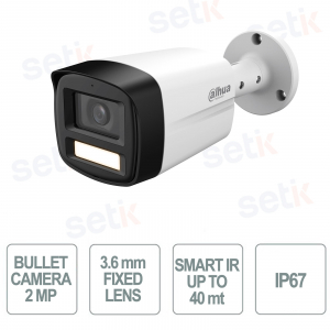 Caméra Bullet Dahua 2MP avec double éclairage intelligent et audio intégré