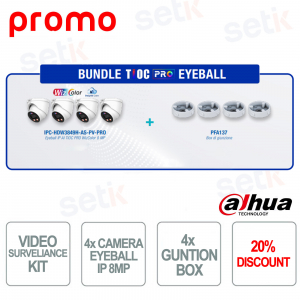 Bundle TiOC PRO Eyeball Dahua – Sorveglianza a Colori H24 con AI Intelligente