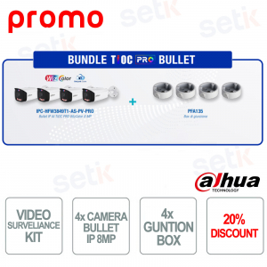 Dahua TiOC PRO Bullet Bundle – 24/7 AI 8MP Color Video Surveillance