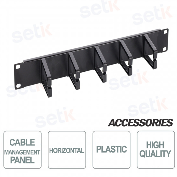 Pannello Gestione Cavi 1U per Armadi Rack 19'' | RAOK-1P in Plastica con Fissaggio 4 Punti