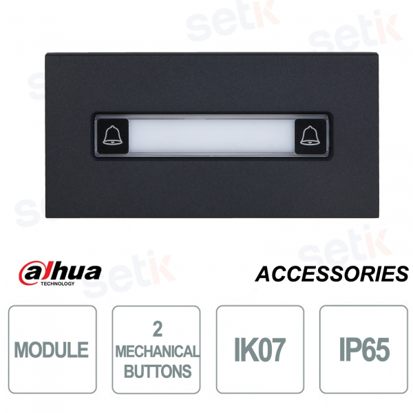 Modulo Citofonico Dahua VTO4202FB-MDB2 con 2 Pulsanti IP65 Antivandalo colore nero