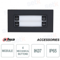 Modulo Citofonico Dahua VTO4202FB-MDB4 a 4 Pulsanti IP65 IK07 da Esterno con Design Compatto colore Nero