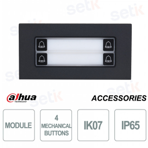 Dahua VTO4202FB-MDB4 4-Button IP65 IK07 Outdoor Intercom Module with Compact Design, Black Color