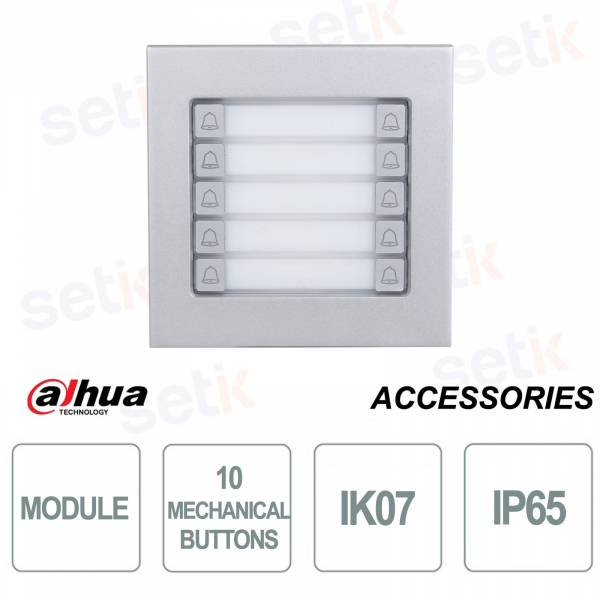Dahua VTO4202F-MDB10 Module with 10 IP65 IK07 Buttons for Outdoors