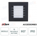 Modulo Dahua VTO4202FB-MDB10 con 10 Pulsanti IP65 IK07 per Esterni colore nero