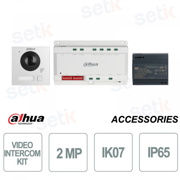 Kit Videocitofono KTX01-A 2MP con IP65 IK07 e Accesso Smart - Dahua