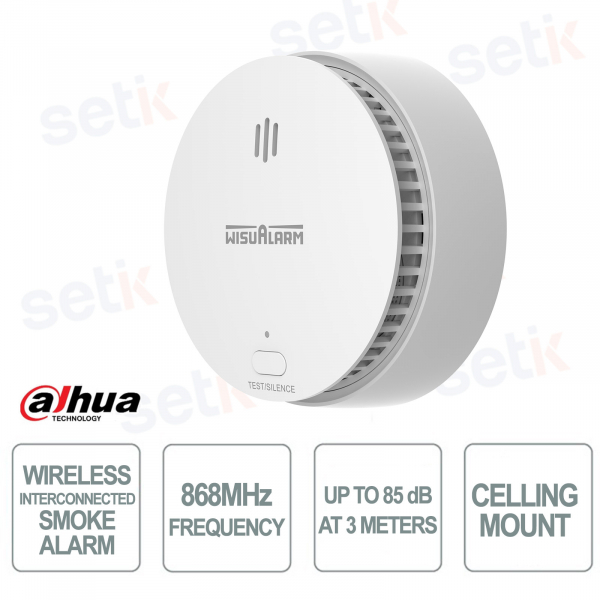 HY-SA30A-R8 Wireless Smoke Detector with Split-Spectrum Sensor and 85dB Alarm for Homes and Apartments