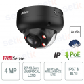 Caméra IP intelligente Dahua 4 MP à double éclairage avec IA avancée et détection de véhicules et de personnes - Noir