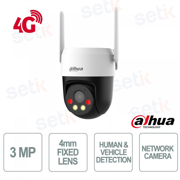 P3AE-PV-4G - Telecamera 4G 3MP da Esterno con Ottica 4mm e Allarme Intelligente - Dahua