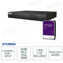 NVR HYU-1070-2TB: 8 Channel PoE+, HDMI 4K and 2TB HDD Included