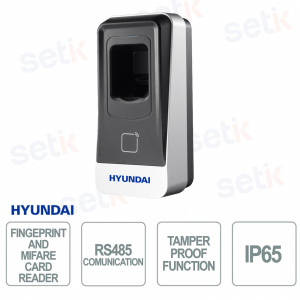 HYU-645 – IP65 Biometric Fingerprint and Mifare Card Reader for Access Control