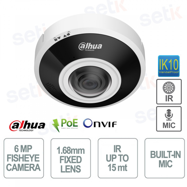 IPC-EBW5641-AS – Telecamera Fisheye 6MP 360° con AI e IR - Dahua