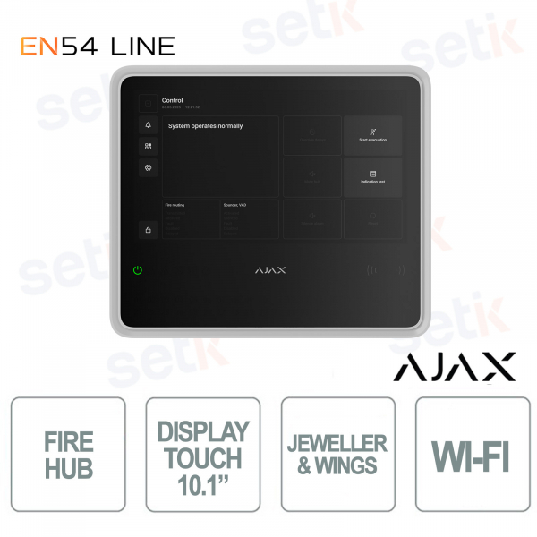 Ajax EN54 Fire Hub Jeweller White – Certified Wireless Fire Alarm Control Panel