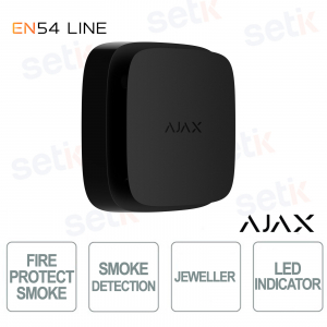 Ajax EN54 FireProtect (Smoke) Jeweller Black – Wireless Smoke and Heat Detector