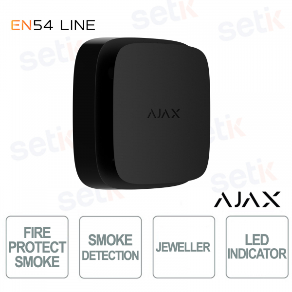 Ajax EN54 FireProtect (Smoke) Jeweller Black – Wireless Smoke and Heat Detector