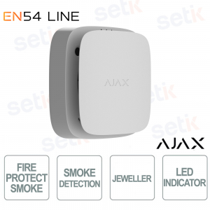 Détecteur de fumée et de chaleur sans fil Ajax EN54 FireProtect (fumée) Jeweller White