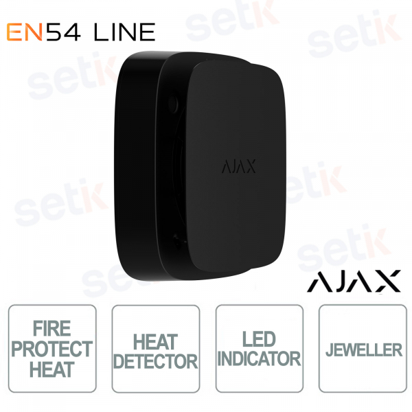 Ajax EN54 FireProtect (Heat) Jeweller Black – Wireless Heat Detector