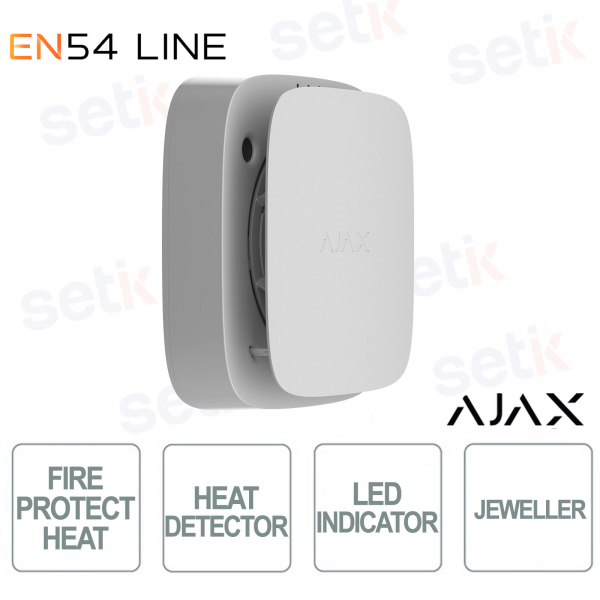 Ajax EN54 FireProtect (Heat) Jeweller White – Wireless Heat Detector