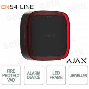 Ajax VAD EN54 Visual Alarm Black – Powerful LED and Easy Installation