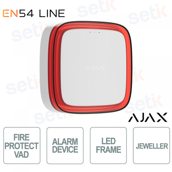 Ajax VAD EN54 White Visual Alarm – Powerful LED and Easy Installation