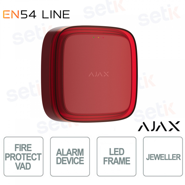 Ajax VAD EN54 Red Visual Alarm – Powerful LED and Easy Installation