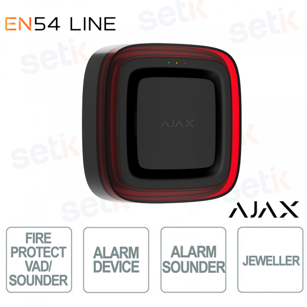 Ajax VAD EN54 Black Audible and Visual Alarm – Powerful LED and Easy Installation
