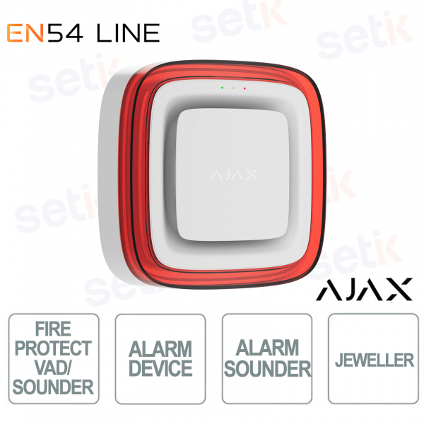 Ajax VAD EN54 White Audible and Visual Alarm – Powerful LED and Easy Installation