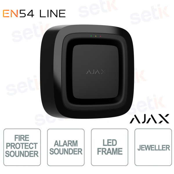 Ajax EN54 Sounder Fire Siren Black – Wireless and Easy to Install