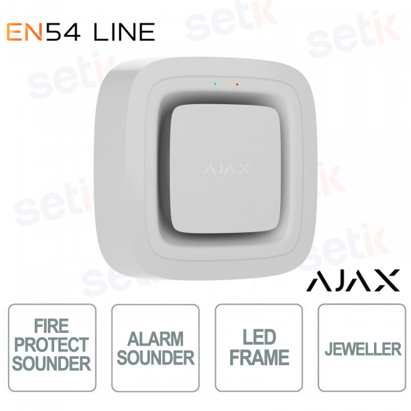 Ajax EN54 Sounder Fire Siren White – Wireless and Easy to Install